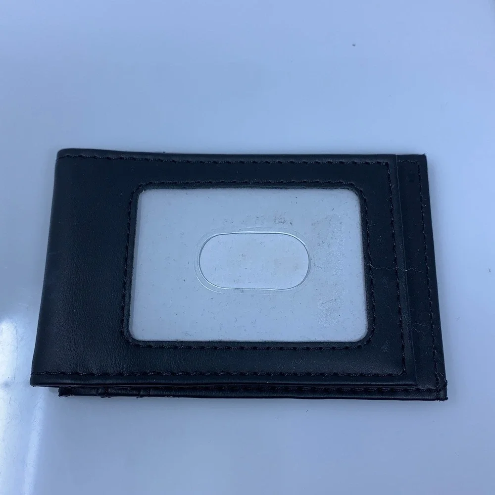 NFL Mens OS Black Miami Dolphins Debossed Logo Bifold Card Holder Wallet New